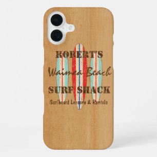 Funda Para iPhone 16 Plus Letrero de surf personalizar monograma tablas de s