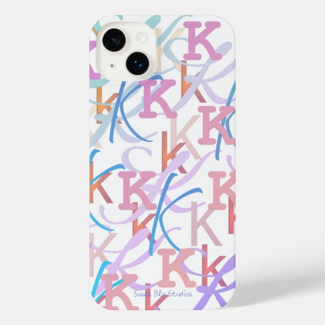 Funda Para iPhone Letter Confetti "K" iPhone Case (Reverso )