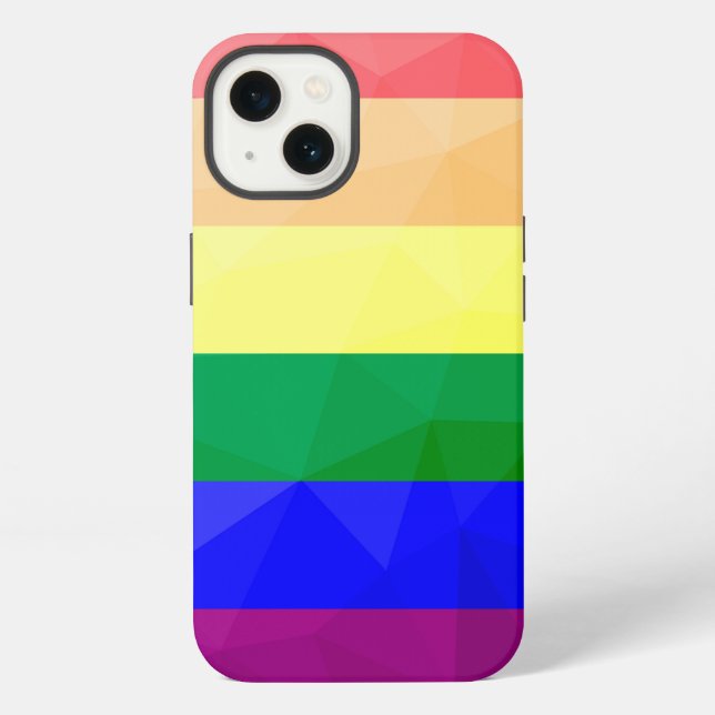 Funda Para iPhone LGBT flag rainbow lines geometric mesh pattern (Reverso )