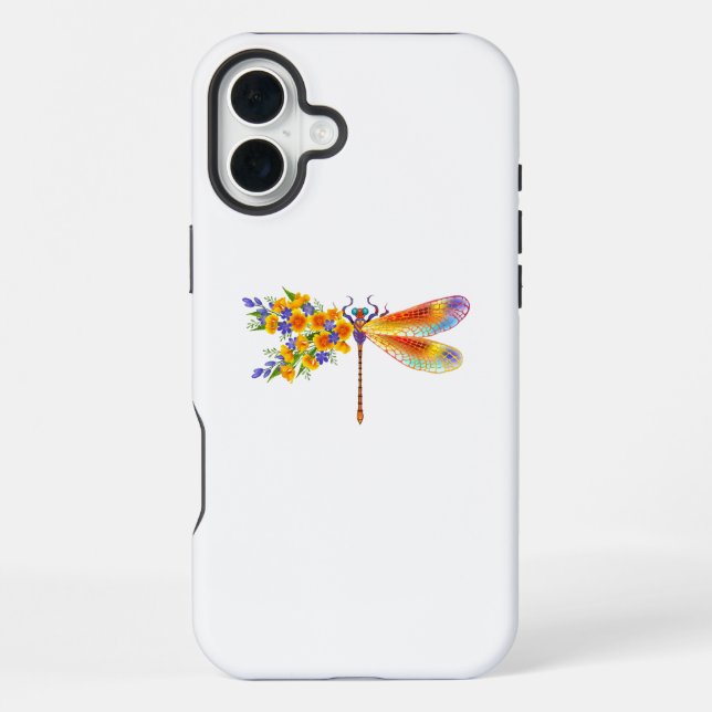 Funda Para iPhone Libélula de Flor Amarilla (Reverso )