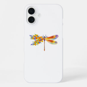 Funda Para iPhone 16 Plus Libélula de Flor Amarilla