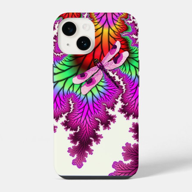 Funda Para iPhone Libélula Magenta (Reverso )