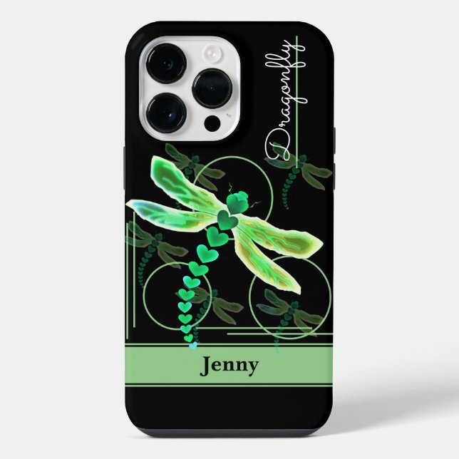 Funda Para iPhone Libélula Personalizada (Verde) (Reverso )