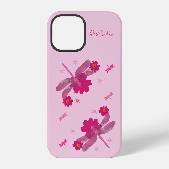 Funda Para iPhone Libélulas Rosadas (Reverso )