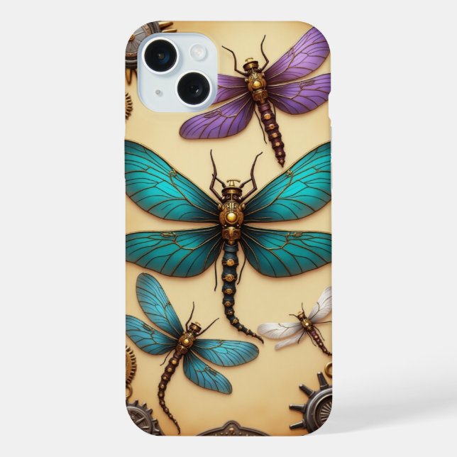 Funda Para iPhone Libélulas Steampunk (Reverso )