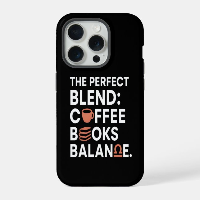 Funda Para iPhone Libra Coffee Books Balance iPhone Case (Reverso )
