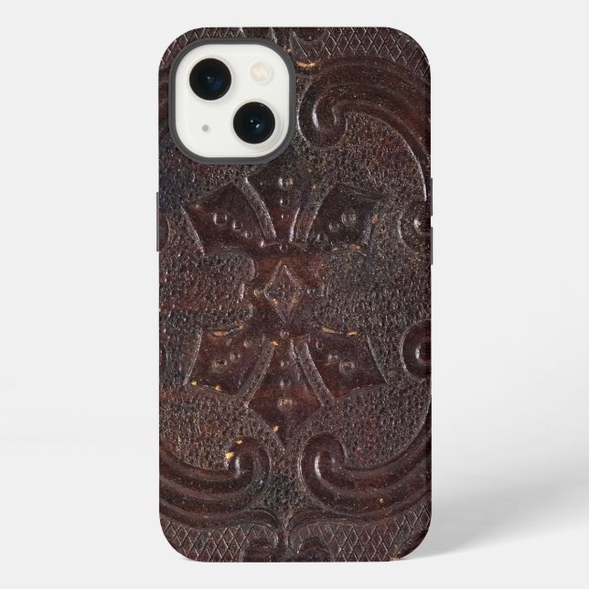 Funda Para iPhone Libro de cuero antiguo caído (Reverso )