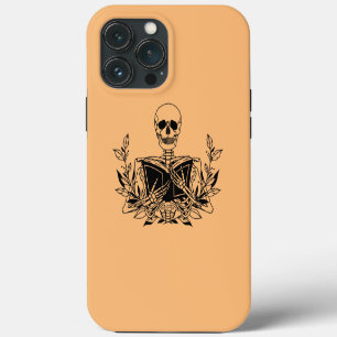 Funda Para iPhone 13 Pro Max Libro de lectura de esqueleto lector de libro de g