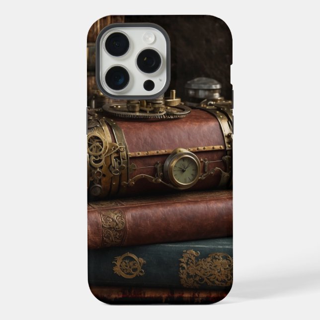 Funda Para iPhone Libros antiguos de Steampunk (Reverso )