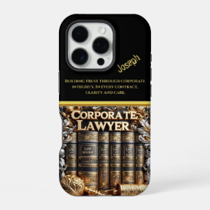 Funda Para iPhone 16 Pro Libros De Leyes Elegantes Que Reflejan La Experien