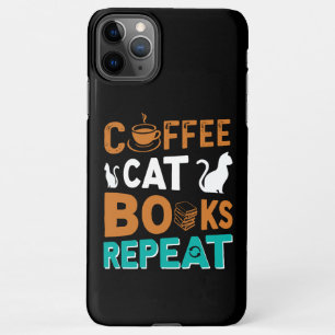 Funda Para iPhone 11Pro Max Libros para gato de café Repite, lee y ama al café