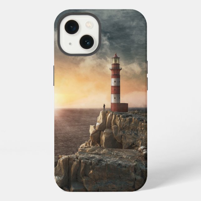 Funda Para iPhone Lighthouses | Red & White Lighthouse (Reverso )