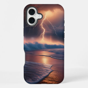 Funda Para iPhone 16 Plus Lightning Strike Beach Two