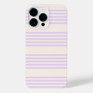 Funda Para iPhone 14 Pro Max Lilac púrpura y beige cinco rayas patrón