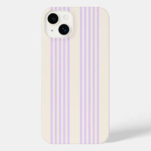 Funda Para iPhone 14 Plus Lilac púrpura y beige cinco rayas patrón