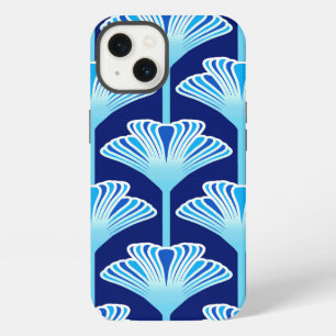 Lily Art Deco, azul cobalto, aqua y blanco