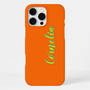 Funda Para iPhone 16 Pro Max Lima Amarillo Verde de Primavera 3D Nombre   Naran
