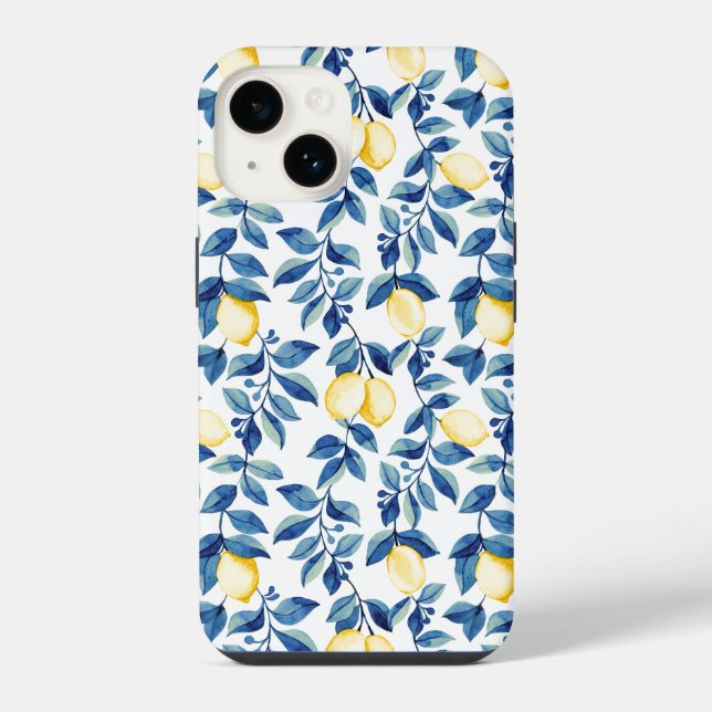 Funda Para iPhone Limón Amarillo Azul (Reverso )