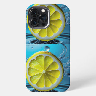 Funda Para iPhone 13 Pro Max Limón con gotas de agua refrescantes