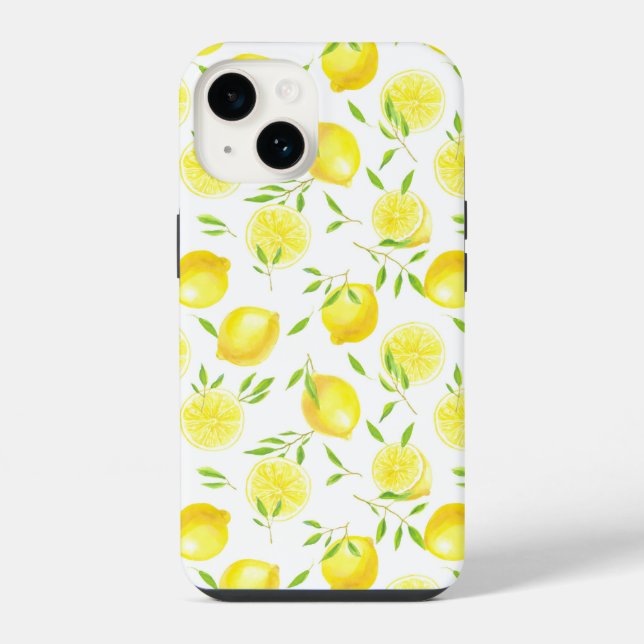 Funda Para iPhone Limones y hojas (Reverso )