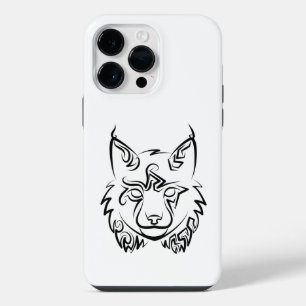 Funda Para iPhone 14 Pro Max Lince Tribal Blanco y Negro