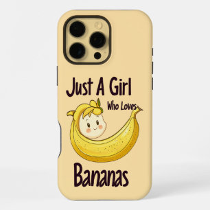 Funda Para iPhone 16 Pro Max Linda Solo Una Chica Que Ama Los Plátanos Amante D