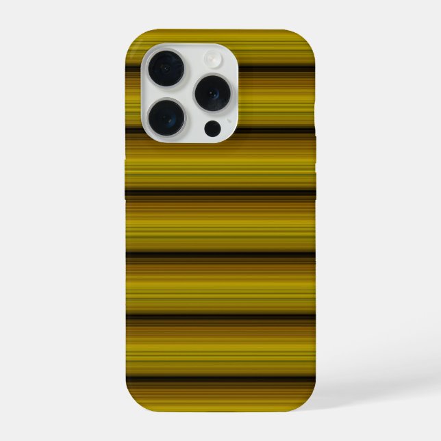 Funda Para iPhone Lindas rayas negras doradas (Reverso )