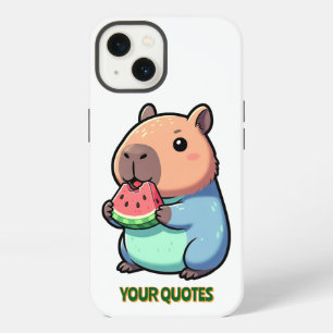 Lindo capybara comiendo sandía