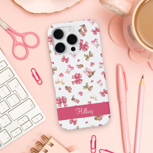 Funda Para iPhone 16 Pro Lindo Coquette Lazo Rosa Vaquera Personalizado