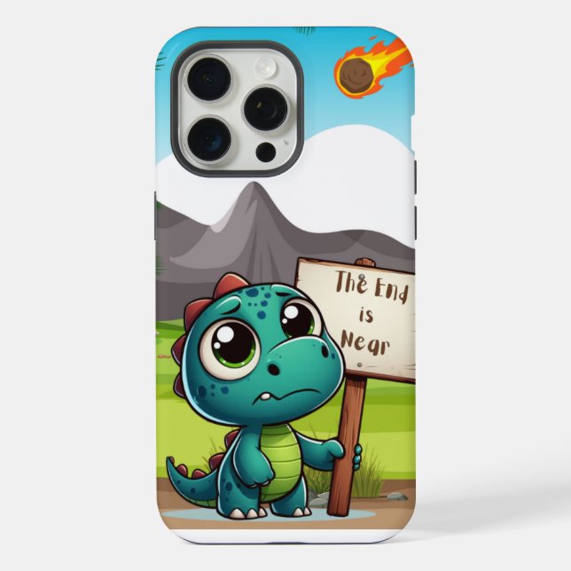 Funda Para iPhone lindo, divertido dinosaurio (Reverso )