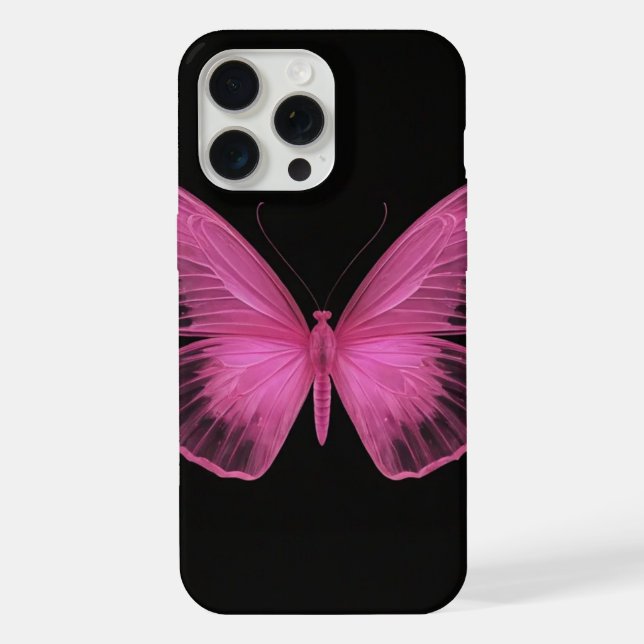 Funda Para iPhone lindo funda de mariposa rosa iphone15 pro max (Reverso )