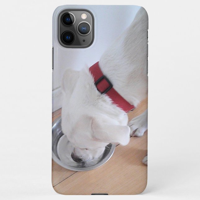 Funda Para iPhone Lindo Labrador Blanco Mezcla de Perro Cachorro Beb (Reverso)