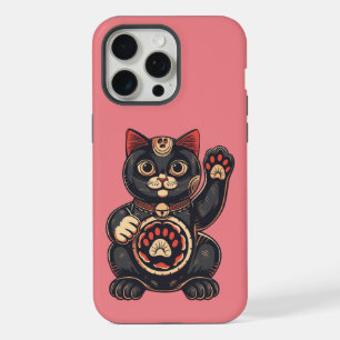 lindo Maneki Neko gato impreso en japonés