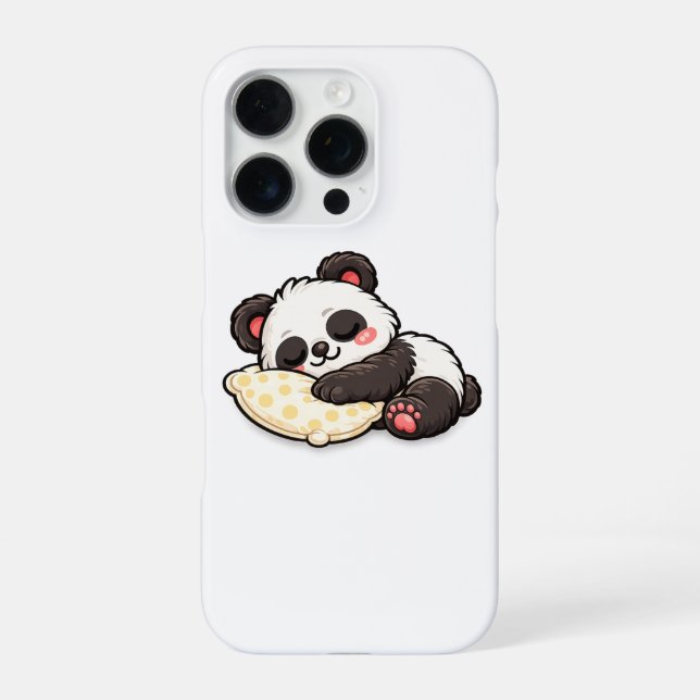 Funda Para iPhone Lindo Panda Durmiendo con Almohada (Reverso)