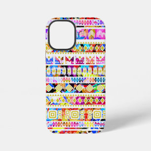 Funda Para iPhone 12 Mini Lindo patrón azteca tribal colorido
