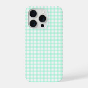 Lindo patrón de gingham a cuadros verde mar retro
