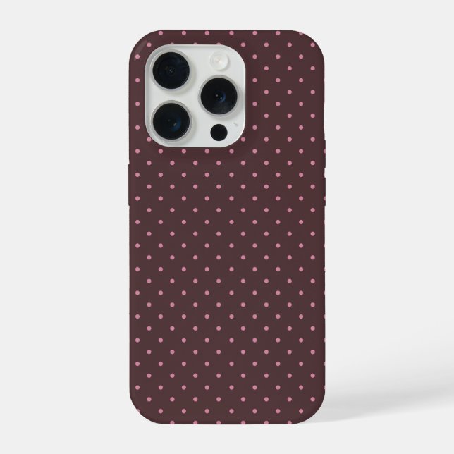 Funda Para iPhone Lindo patrón de lunares marrones y rosados Boho (Reverso )