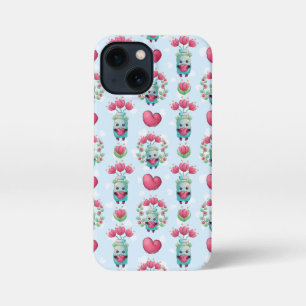 Funda Para iPhone 13 Mini Lindo patrón floral Mason Jar Hearts