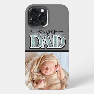 Funda Para iPhone 13 Pro Max Lindo Super Papá Día del Padre Nueva Foto de Bebé