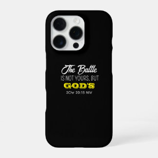 Funda Para iPhone 16 Pro Lindo versículo bíblico cristiano negro y amarillo