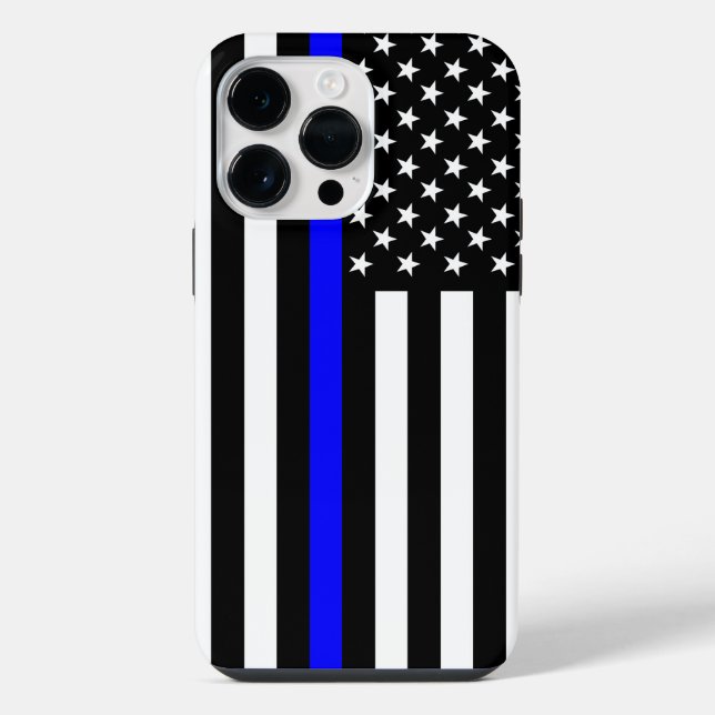Funda Para iPhone Línea Azul Fina de EE. UU. (Reverso )