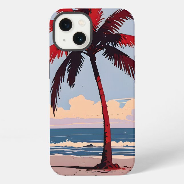 Funda Para iPhone Línea costera de Crimson (Reverso )