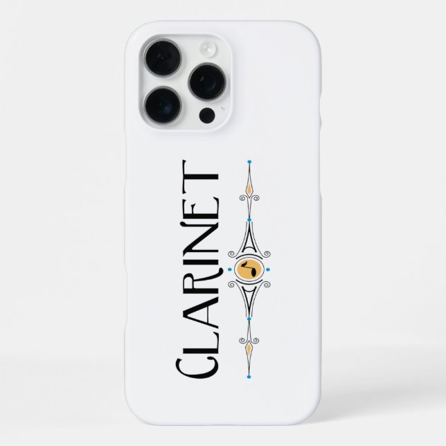 Funda Para iPhone Línea decorativa de clarinete (Reverso )