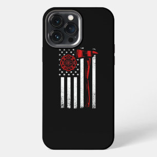 Funda Para iPhone 13 Pro Max Línea Roja Fina Bombero Departamento de Bomberos E