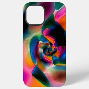 Funda Para iPhone 12 Pro Max Líneas abstractas retorcidas de colores en escultu