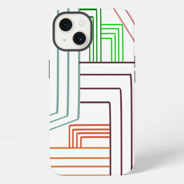 Funda Para iPhone Líneas Art Déco  (Reverso )