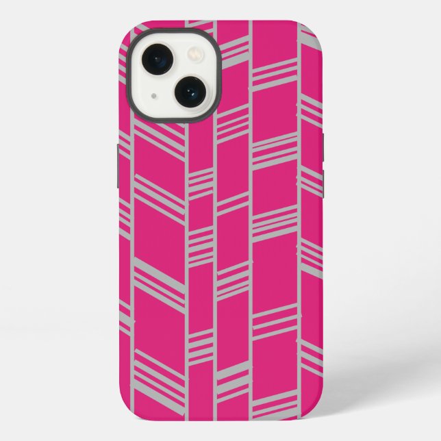 Funda Para iPhone Líneas Art Deco Fuchsia (Reverso )