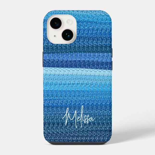 Funda Para iPhone Líneas azules (Reverso )