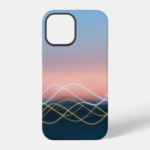 Funda Para iPhone 12 Líneas curvas blancas y amarillas