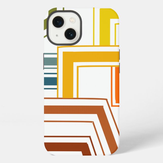 Funda Para iPhone Líneas de los 70  (Reverso )